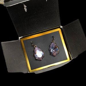 Sparkly Crystal teardrop earrings, light pink